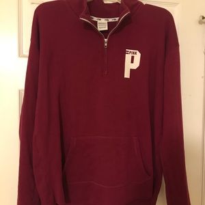 Victoria’s Secret PINK L Burgundy Half Zip Jacket